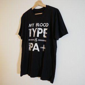 IPA POSITIVE FUNNY GARAGE BREWING COMPANY CALIFORNIA LARGE BLACK COTTON T SHIRT